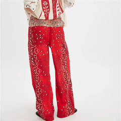 Floral High Waist Elastic  Palazzo Pants