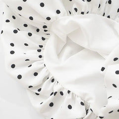 Black Patchwork Polka Dot Frill Mini Dress
