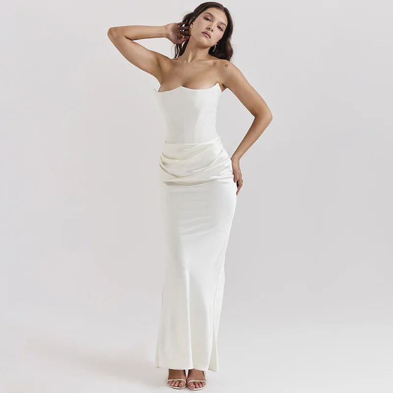 Satin Corset Maxi Dress