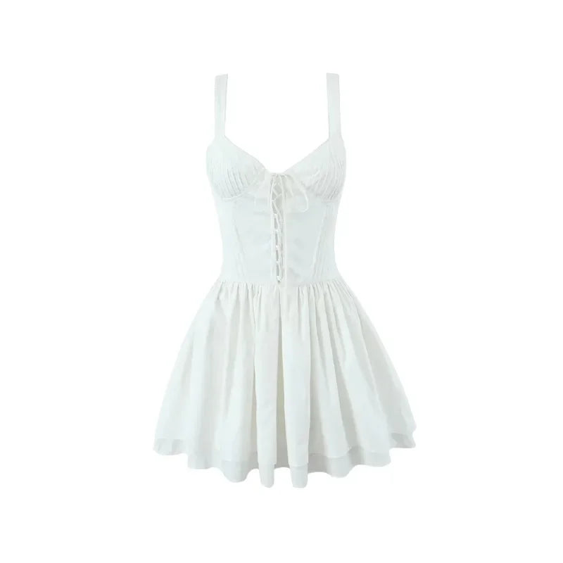 Lace-Up Corset Mini Dress