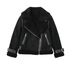 Faux Fur Double-sided Zipper Jacket