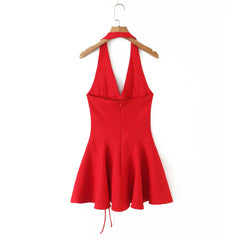 Red Mini Halter Dress