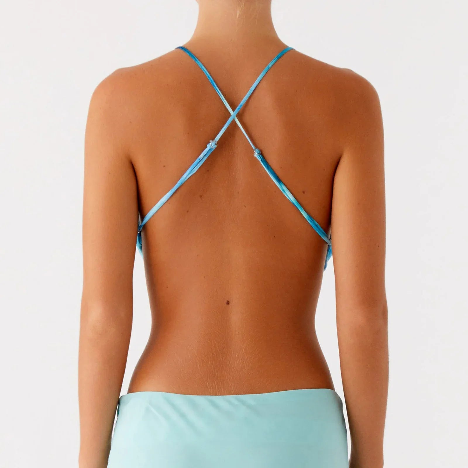 Beading Halter Cowl Neck Cropped Top