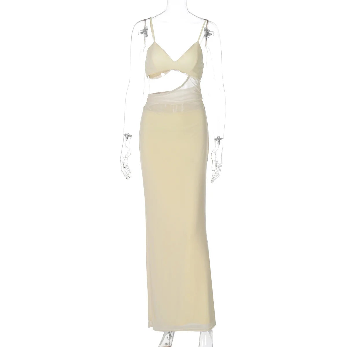 Mesh Cami Top Slit Cami Maxi Dress