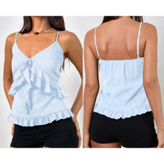 Chiffon Ruffled Trim Camisole Top