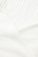 V-neck Cross Rib Long Sleeve Knit Crop Top