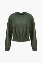 Solid Round Neck Sweatshirt