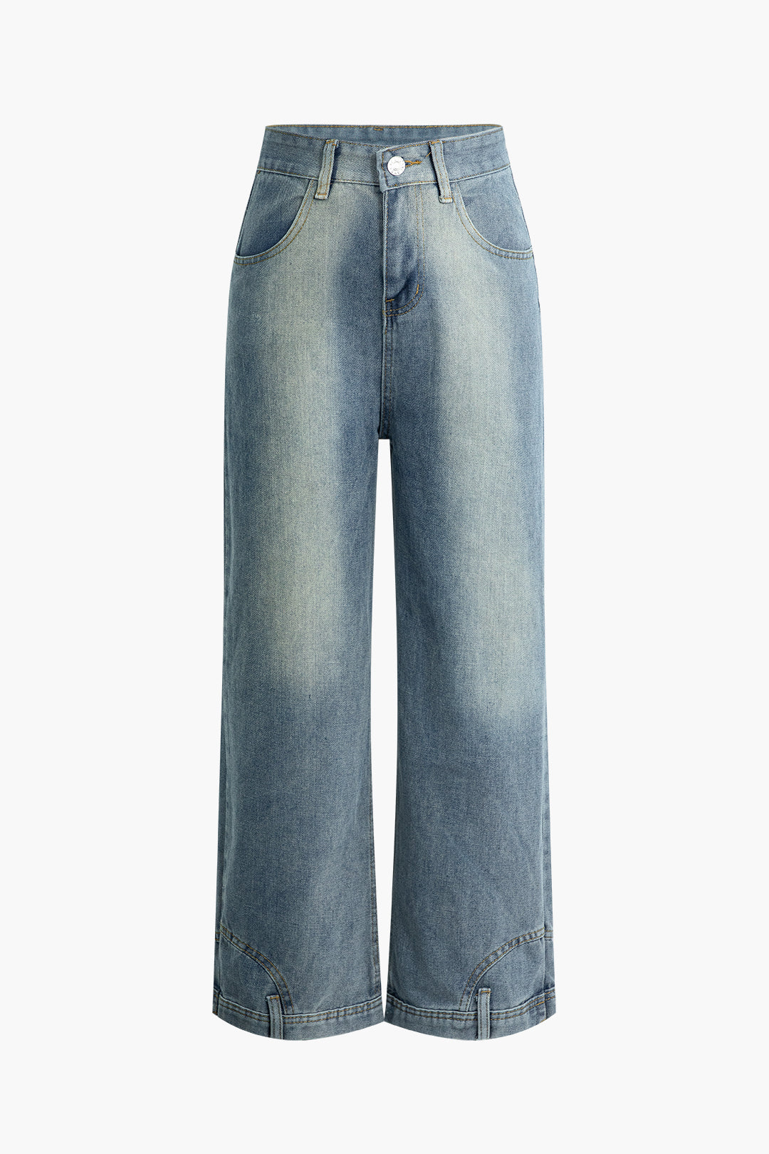 Faded Wide Leg Jeans