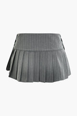 Pinstripe Pleated Mini Skirt