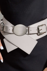 Oval Deail Faux Leather Belt