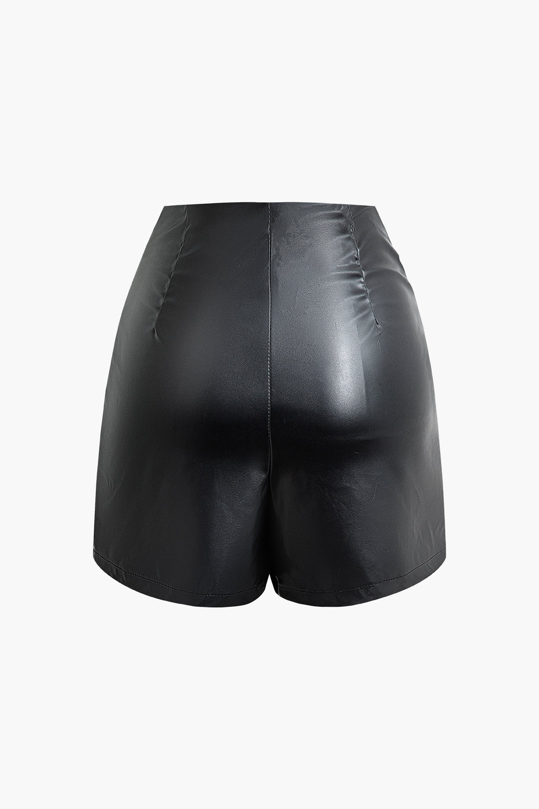 Twist Wrap Faux Leather Knotted Shorts