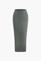 V-neck Twist Front Long Sleeve Top And Maxi Skirt Set
