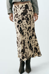 Leopard Print Midi Skirt