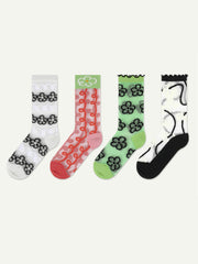 Adorable Printed Crystal Sheer Stockings