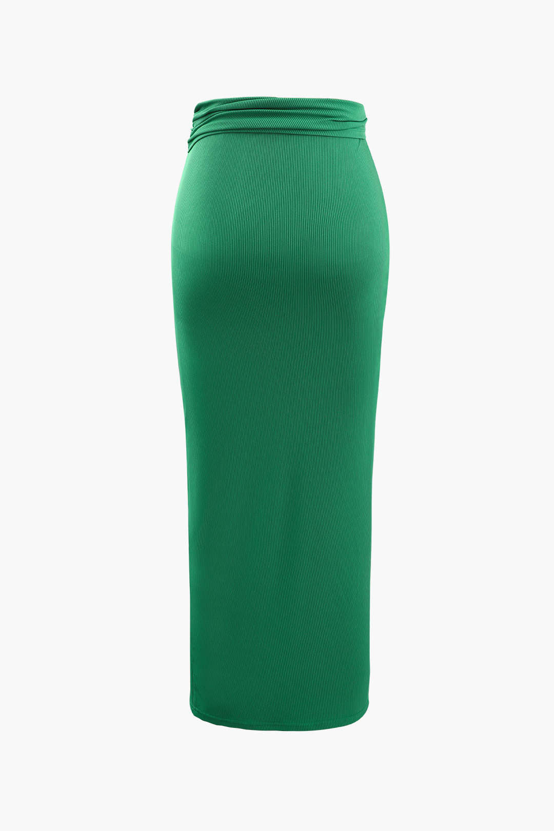 O Ring Ruched Wrap Slit Midi Skirt