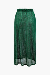 Sequin Elastic Waist Maxi Skirt