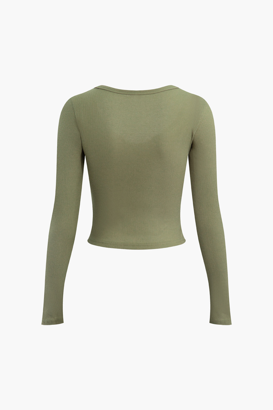 Solid Round Neck Long Sleeve Top