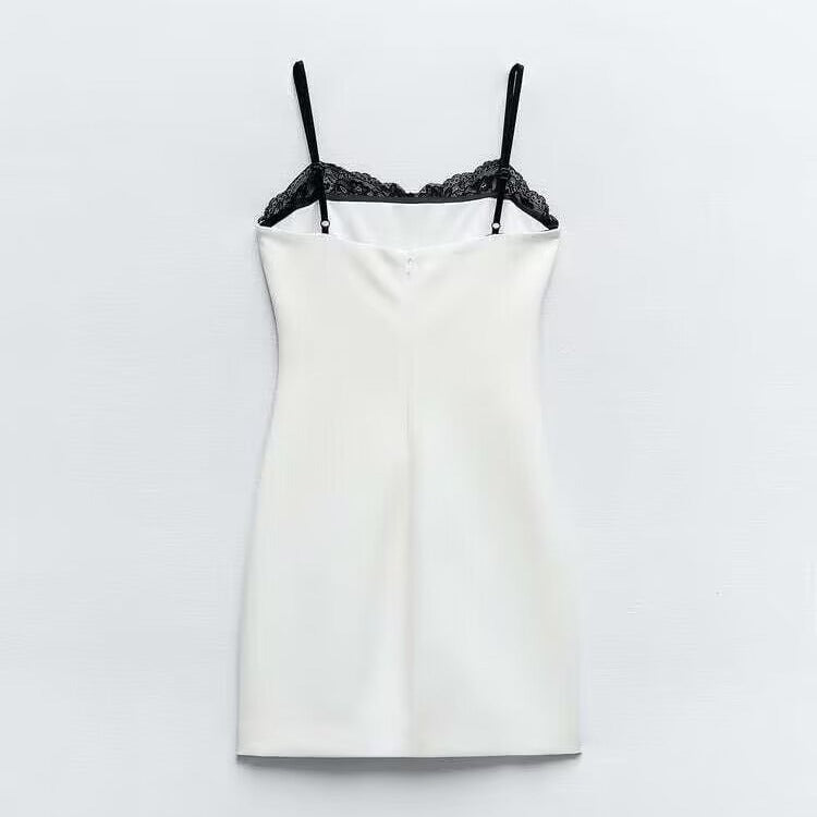 White And Black Two-Tone Mini Dress