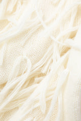 Fringe Detail Round Neck Long Sleeve Knit Top
