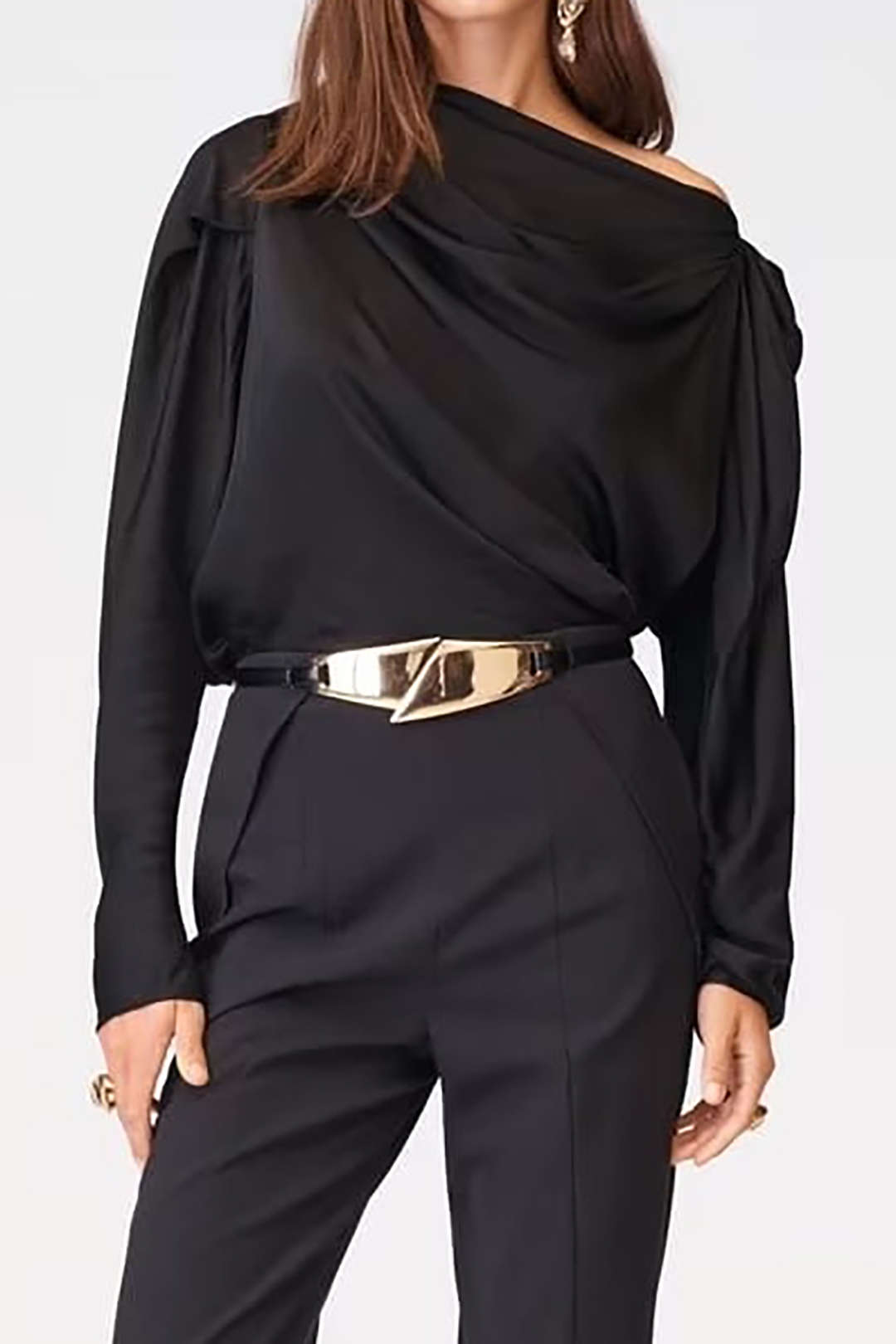 Asymmetrical Ruched Long Sleeve Top