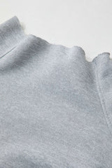 Frayed Hem Mock Neck Sweatshirt
