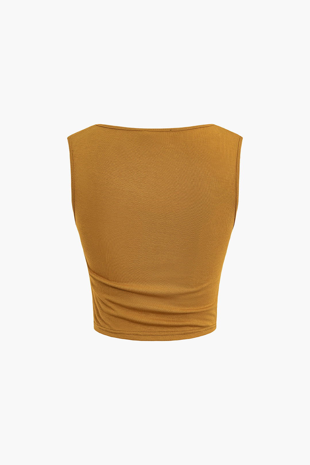 Cowl Neck Twist Strap Crop Tank Top