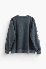Renaissance Print Round Neck Long Sleeve Sweatshirt