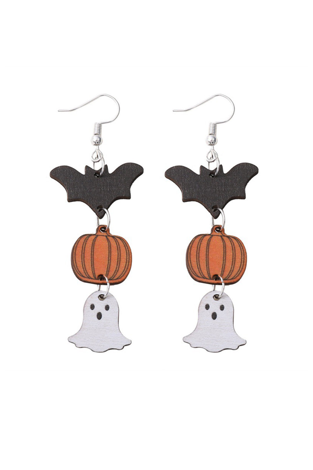 Halloween Bat & Pumpkin & Ghost Drop Earrings