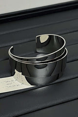 Metal Asymmetric Layered Open Bangle Bracelet