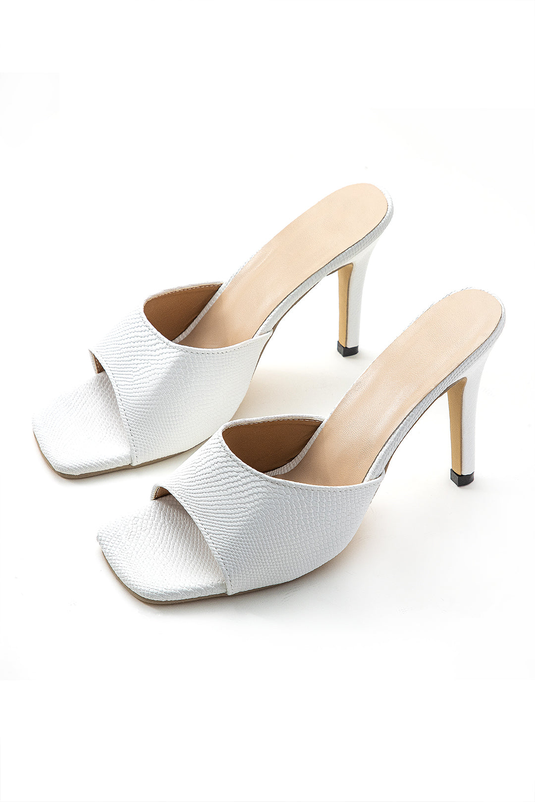 Square Open-toe Ankle-strapless High Heeled Sandals