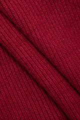 V-neck Cross Rib Knit Long Sleeve Top