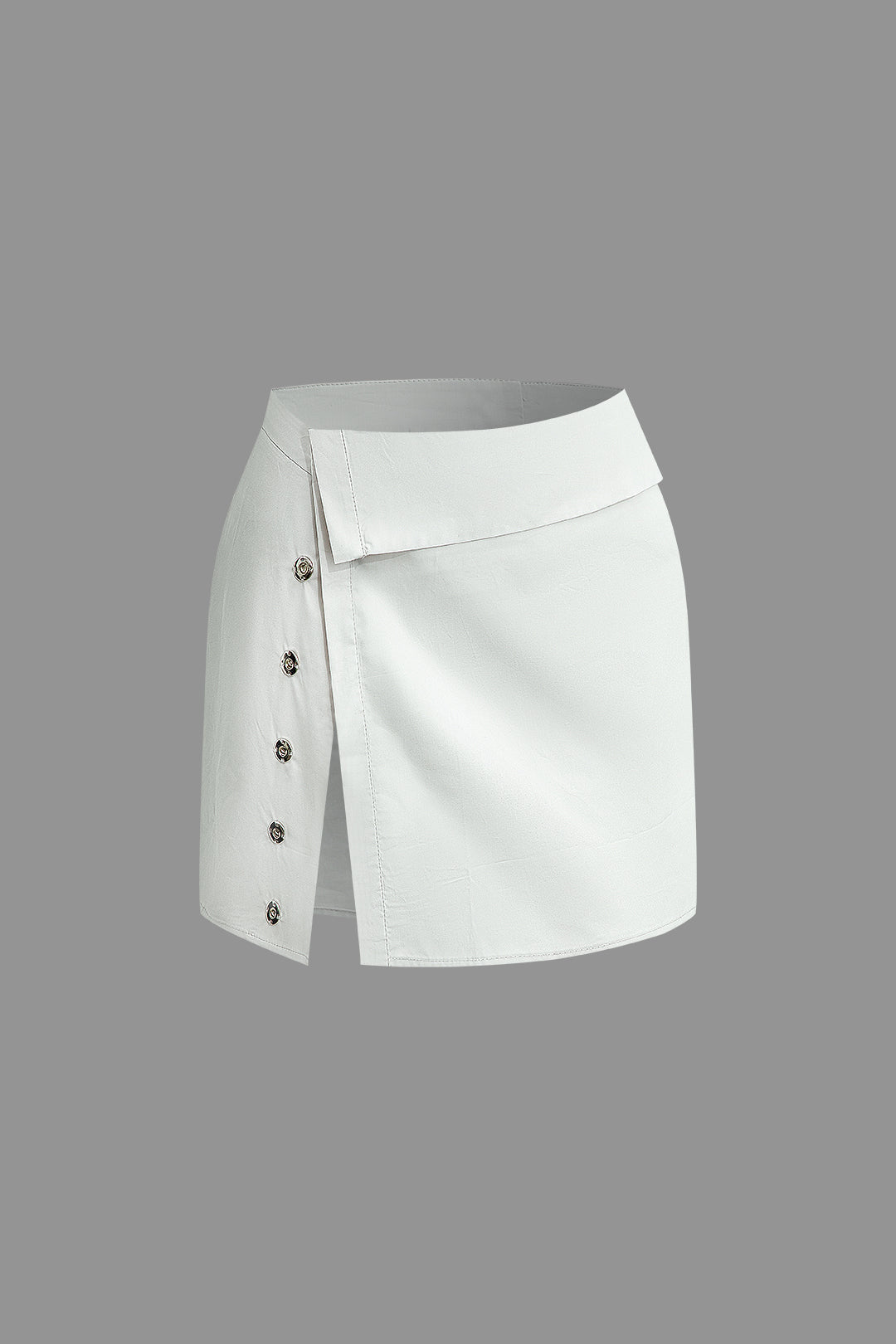 Solid Split Mini Skirt