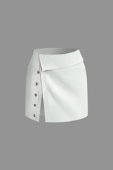 Solid Split Mini Skirt