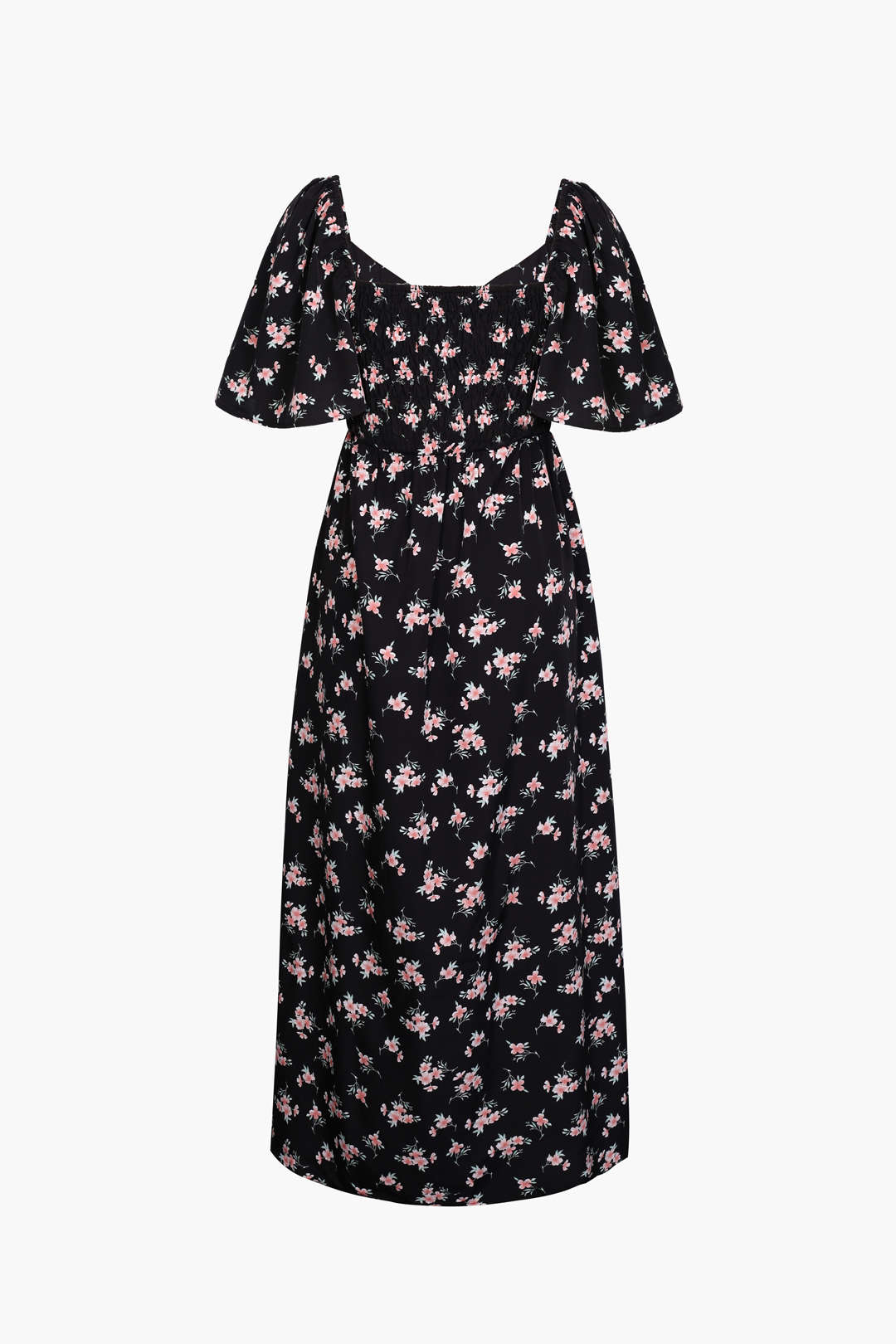 Floral Tie Front Midi Dress