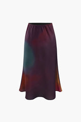 Ombre Satin Midi Skirt