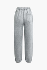 Fleece Drawstring Cuffed Sweatpants
