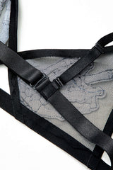 Skeleton Print Mesh Bra Top