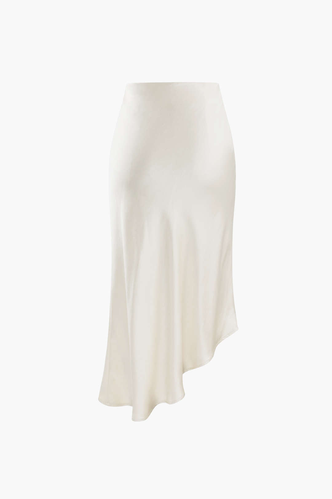 Asymmetric Hem Slit Button Deco Skirt