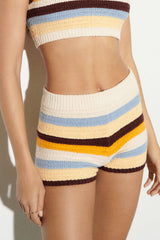 Contrast Stripe Knit Shorts