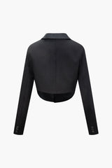 Notched Lapel Crop Blazer
