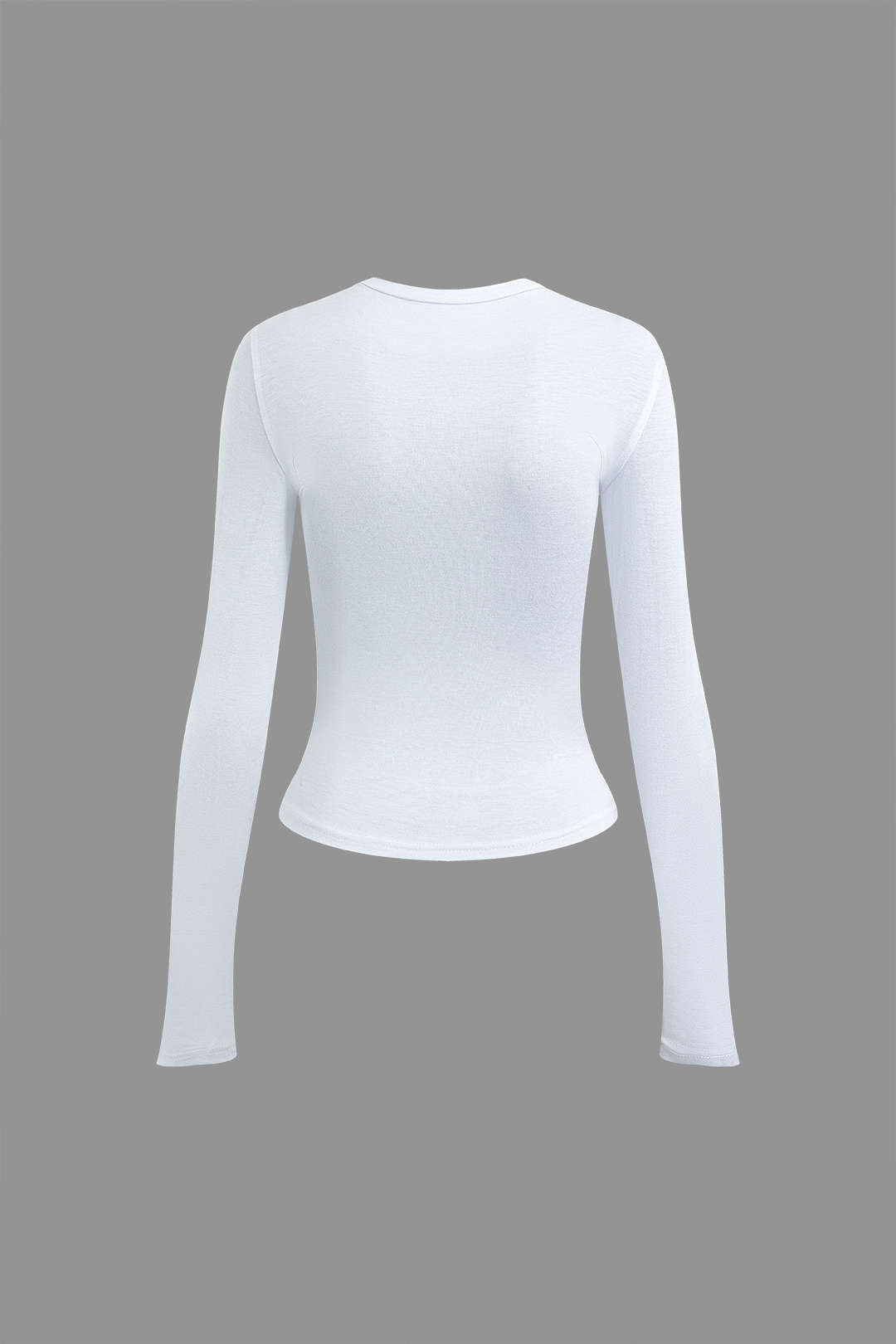 Body Print Round Neck Long Sleeve Top