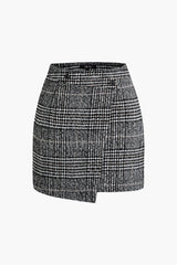 Tweed Wrap Mini Skirt