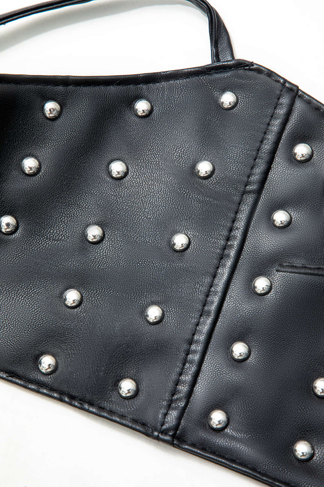 Rivet Faux Leather Eyelet Tie Corset