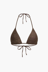 Glitter Tie Halter Bikini Set