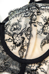Floral Embroidery Sheer Lace Bra Top And Panties Set