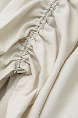 Round Neck Ruched Drawstring Sleeveless Midi Dress