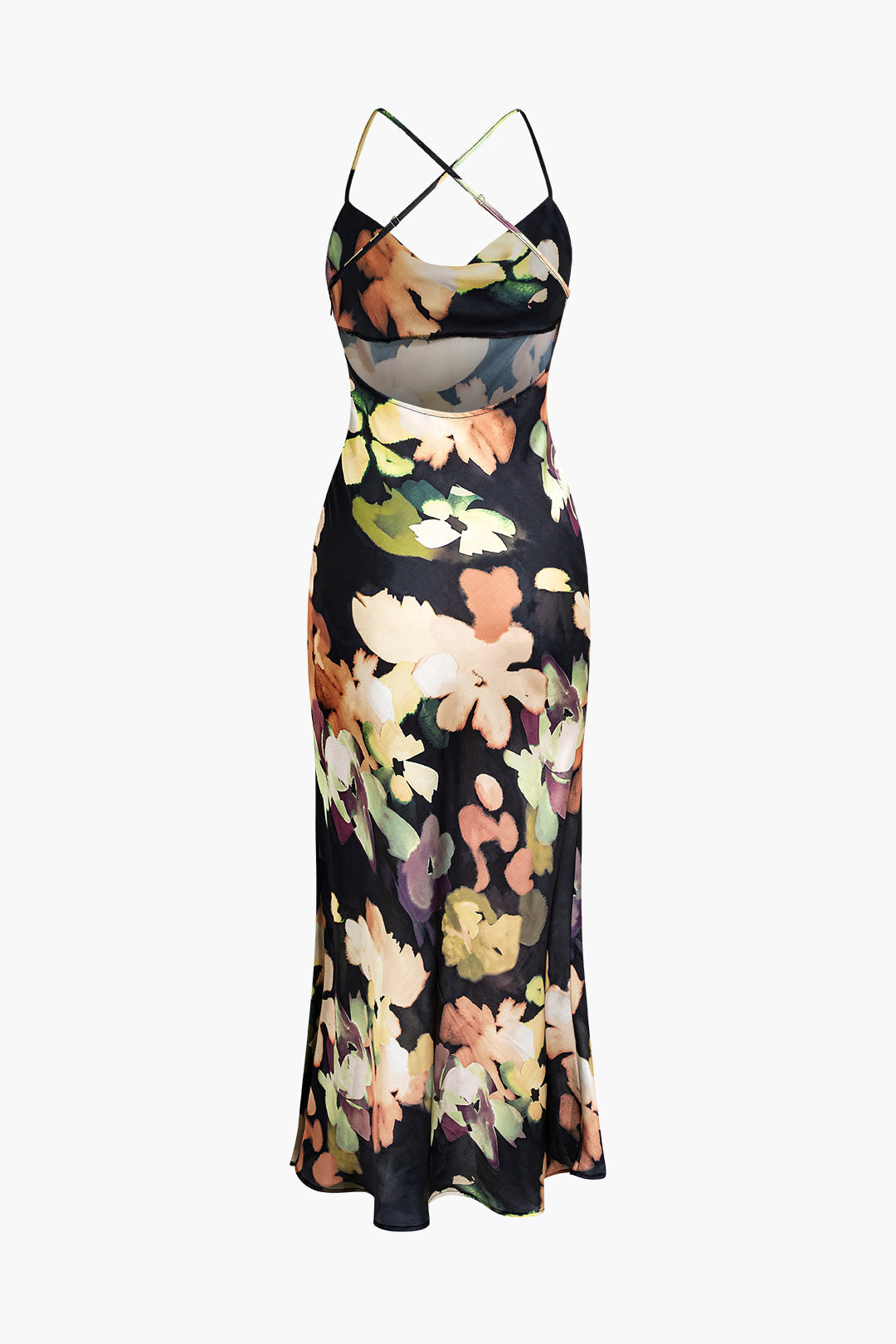 Floral Print Halter Midi Dress