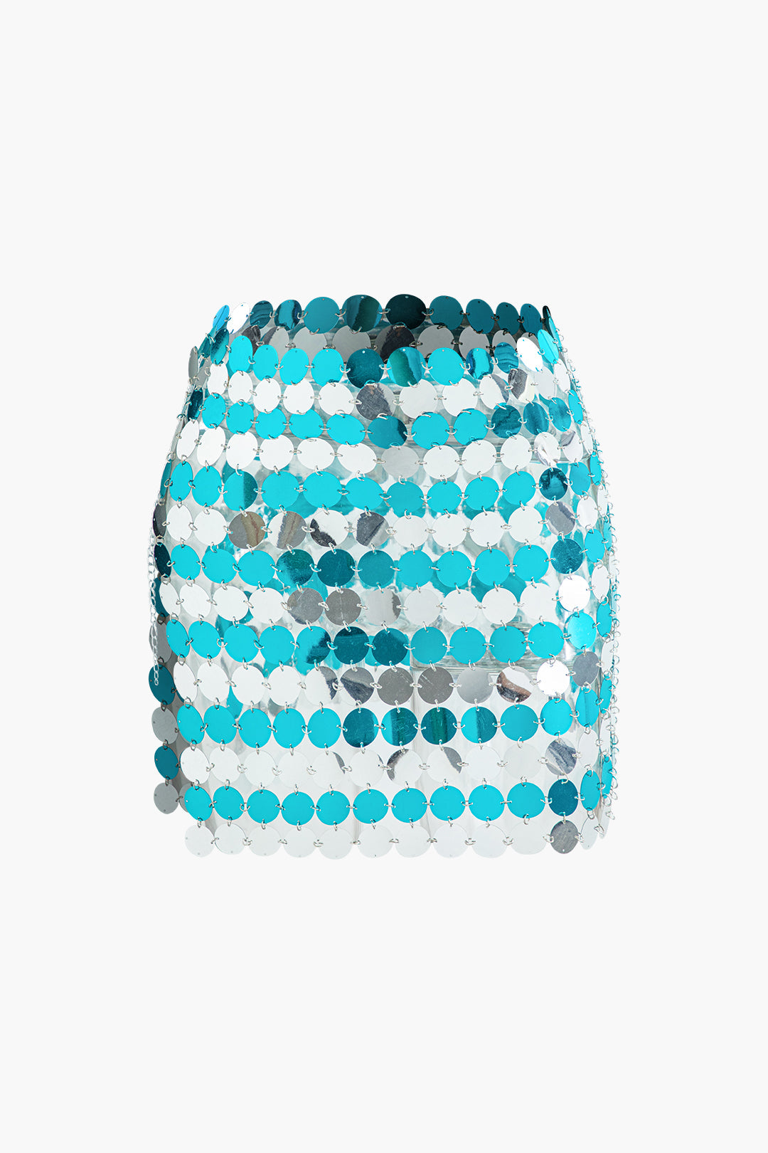 Colorblock Sequin Slit Mini Skirt