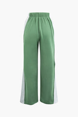 Colorblock High Waist Wide Leg Pants