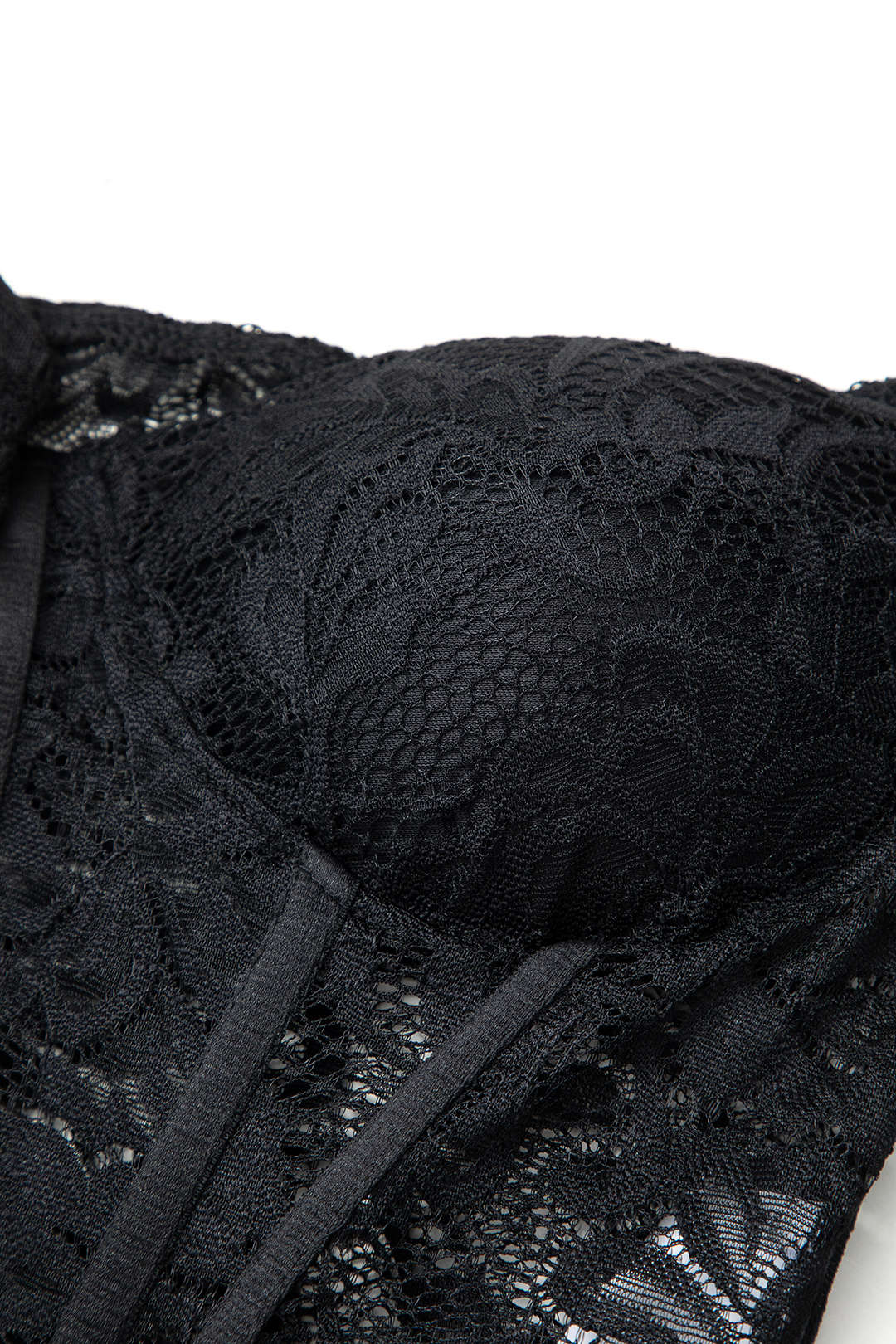 Jacquard Lace Long Sleeve Corset Top